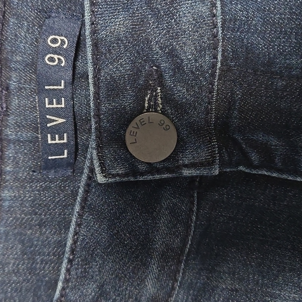 Level 99 Blue Tudexo Striped High-Rise Skinny Jeans Size 30 - Picture 4 of 16